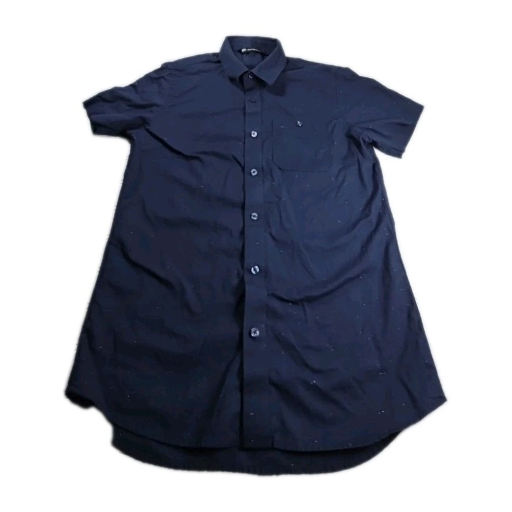 Travis Mathew Studebaker Button Up Shirt Mens Small Navy Speckled Short Sleeve
